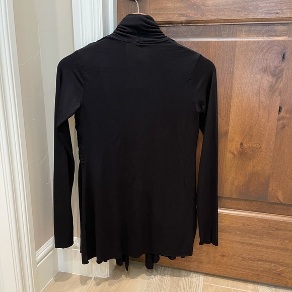 Anthropologie black cardigan open drape coverup Sz Small - Picture 2 of 7